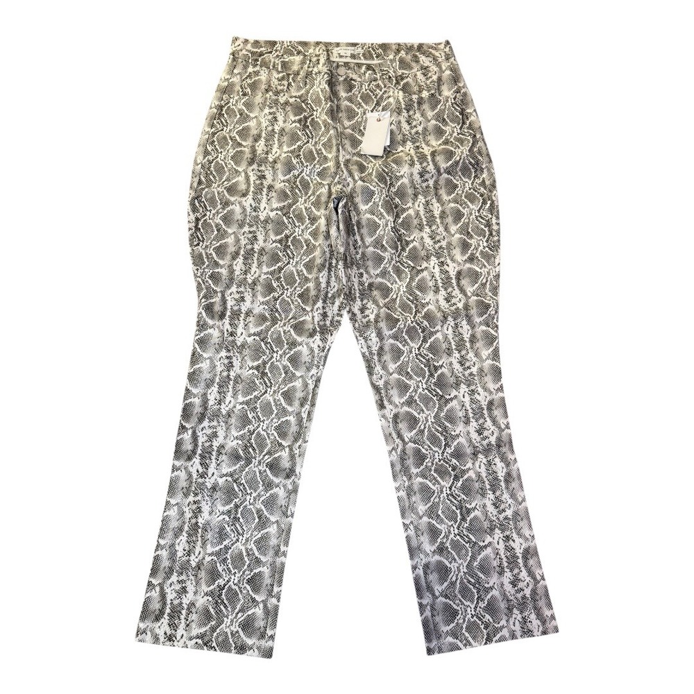 GOOD AMERICAN Snake Print Faux Leather Pants High Rise Bootcut Style Size 15 NWT